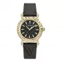 Versace V-Circle relógio de senhora Swiss Quarz VE6D00223 40mm mostrador preto bracelete de pele