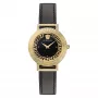 Versace V-Circle relógio de senhora VE3D00322 36mm Swiss Quarz aço inoxidável mostrador preto bracelete de pele