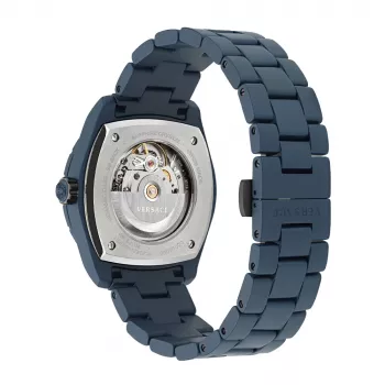 Versace V-Extreme Pro relógio de homem suíço de quartzo VE7K00223 43mm aço inoxidável mostrador preto bracelete prateada