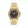 Relógio de mulher Versace V-Motif Virtual VE3I00723 44mm quartzo suíço mostrador preto bracelete de pele