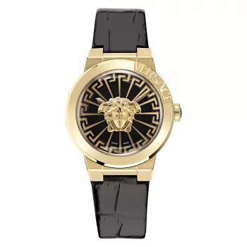VERSACE V-Motif Relógio de pulso de quartzo suíço para mulher VE3F00222 38mm prateado aço inoxidável