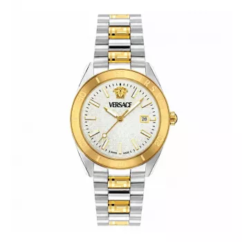 VERSACE V-Race relógio de homem Swiss Quartz aço inoxidável 42mm mostrador preto VE8E00424