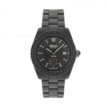 Versace V-Race Relógio de quartzo suíço para homem VE7K00123 43mm aço inoxidável mostrador preto