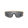 Óculos de sol unissexo VERSACE VE2197-10006G armação preta lentes espelhadas cinzentas aviador 140 mm