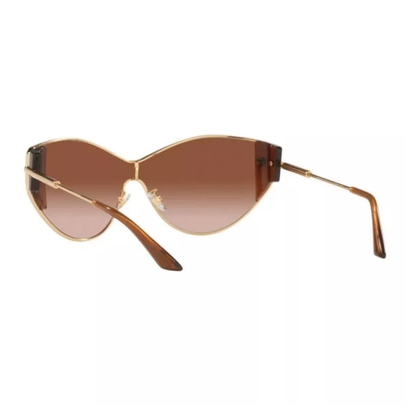 VERSACE VE2239-100213 óculos de sol de mulher Gold Shield lentes de policarbonato castanhas 147mm