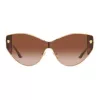 VERSACE VE2239-100213 óculos de sol de mulher Gold Shield lentes de policarbonato castanhas 147mm