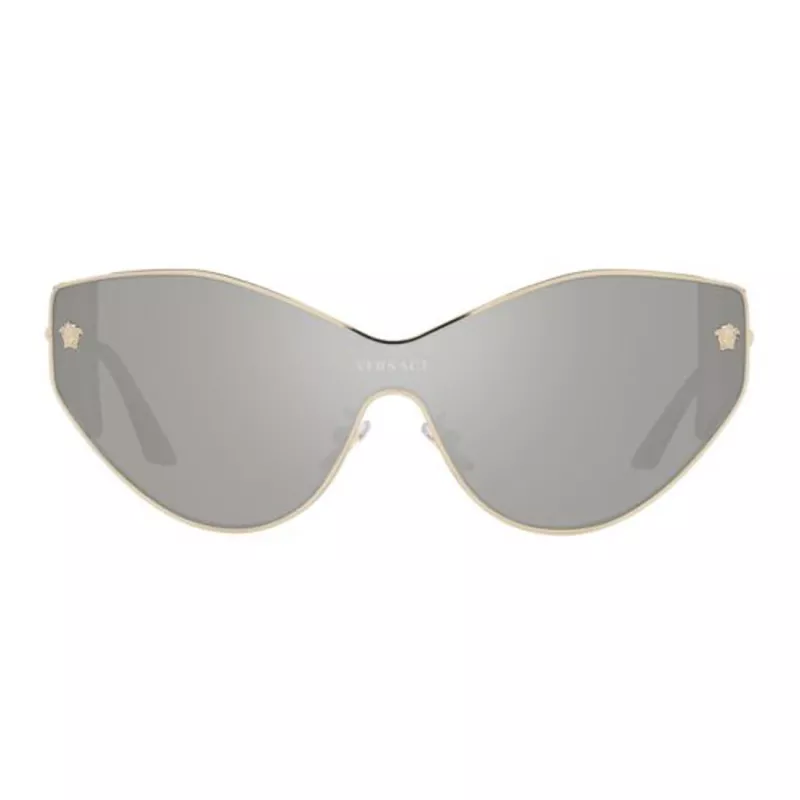 Óculos de sol de mulher VERSACE VE2239-12526G armação dourada lentes cinzentas espelhadas 147mm