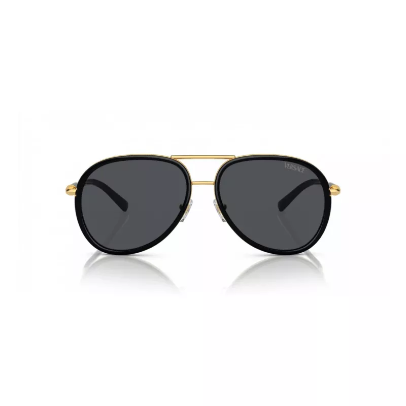 Óculos de sol VERSACE VE2260-100287 unissexo armação dourada lentes cinzentas 60/16/140 mm