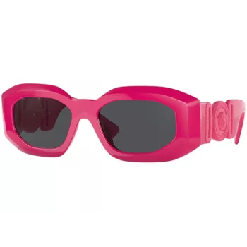 VERSACE VE4425U536787 óculos de sol de mulher em forma de olho de gato Havana acetato cinzento escuro poliamida 54mm