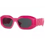 VERSACE VE4425U536787 óculos de sol de mulher em forma de olho de gato Havana acetato cinzento escuro poliamida 54mm