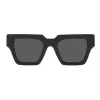 Óculos de sol de mulher VERSACE VE4431F-GB187 olho de gato - armação de acetato preta, lentes de poliamida cinzentas, proteção UV400, 50/22/145 mm