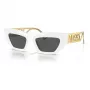 VERSACE VE4432U40187 Óculos de sol de mulher Cat-Eye - Armação de acetato preta, lentes de policarbonato cinzentas, proteção UV400