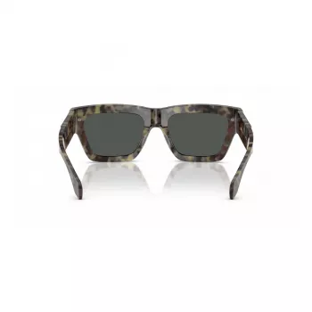Óculos de sol retangulares de homem VERSACE VE4464-545687, armação cinzenta transparente, lentes cinzento-escuro, 52 mm