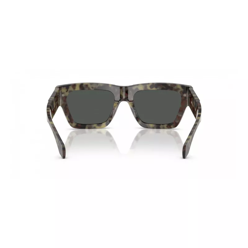 Óculos de sol retangulares de homem VERSACE VE4464-545687, armação cinzenta transparente, lentes cinzento-escuro, 52 mm