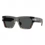 Óculos de sol retangulares de homem VERSACE VE4464-545687, armação cinzenta transparente, lentes cinzento-escuro, 52 mm