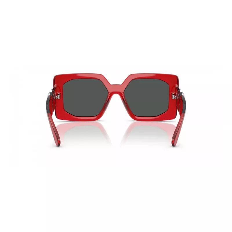 VERSACE VE4478U550087 Óculos de sol de mulher - Armação de acetato preta, lentes de policarbonato cinzentas, largura da lente 55 mm, proteção 100% UV400