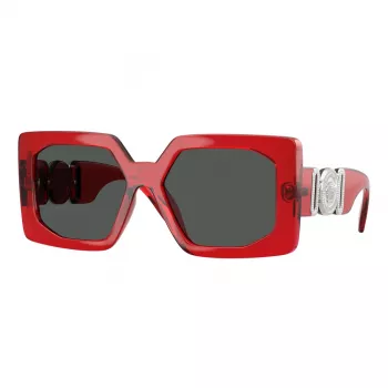 VERSACE VE4478U550087 Óculos de sol de mulher - Armação de acetato preta, lentes de policarbonato cinzentas, largura da lente 55 mm, proteção 100% UV400