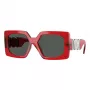 VERSACE VE4478U550087 Óculos de sol de mulher - Armação de acetato preta, lentes de policarbonato cinzentas, largura da lente 55 mm, proteção 100% UV400