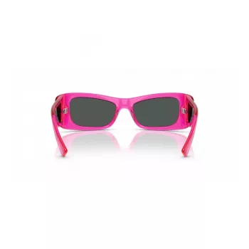 VERSACE VE4481-543487 Óculos de sol de mulher em forma de olho de gato - Armação de acetato preta, lentes de policarbonato cinzento escuro, 54 mm