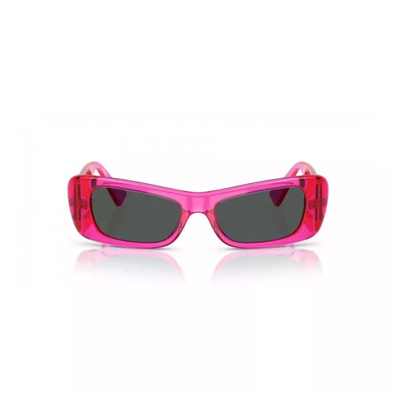 VERSACE VE4481-543487 Óculos de sol de mulher em forma de olho de gato - Armação de acetato preta, lentes de policarbonato cinzento escuro, 54 mm