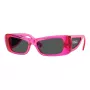 VERSACE VE4481-543487 Óculos de sol de mulher em forma de olho de gato - Armação de acetato preta, lentes de policarbonato cinzento escuro, 54 mm
