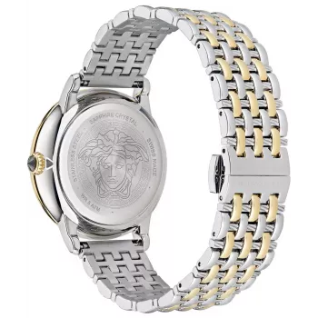 Relógio unissexo VERSACE VE6F00423 quartzo suíço 38mm mostrador preto bracelete de couro