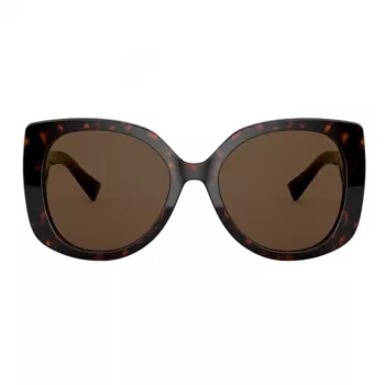 VERSACE óculos de sol de mulher VE4375F-10873 Havana acetato quadrado armação completa lentes castanhas degradê 53mm