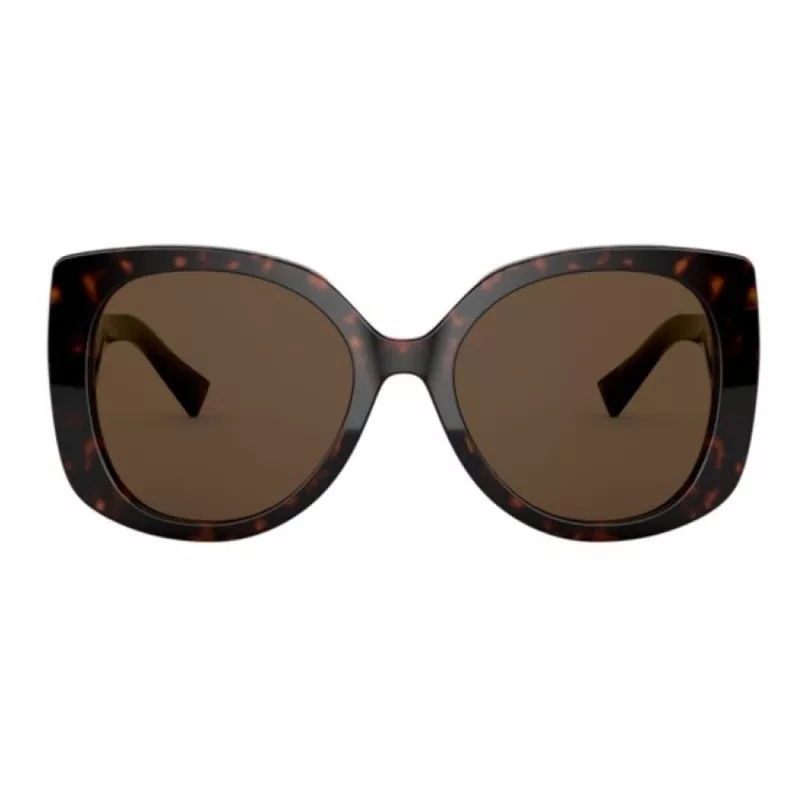 VERSACE óculos de sol de mulher VE4375F-10873 Havana acetato quadrado armação completa lentes castanhas degradê 53mm