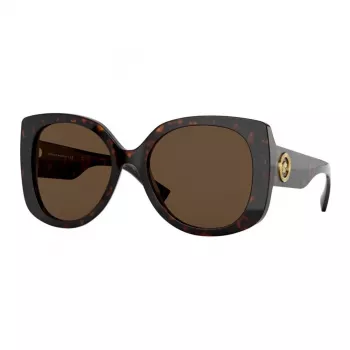 VERSACE óculos de sol de mulher VE4375F-10873 Havana acetato quadrado armação completa lentes castanhas degradê 53mm