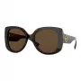 VERSACE óculos de sol de mulher VE4375F-10873 Havana acetato quadrado armação completa lentes castanhas degradê 53mm