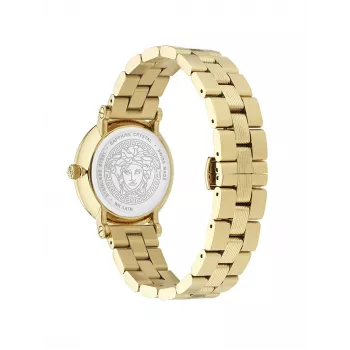 Relógio de mulher VERSACE VE7F00623 suíço quartzo 35mm mostrador preto bracelete de pele