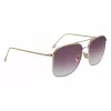 Óculos de sol de mulher Victoria Beckham VB202S-712 tamanho grande quadrados, armação de metal dourado, lentes castanhas degradê, 59 mm