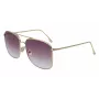 Óculos de sol de mulher Victoria Beckham VB202S-712 tamanho grande quadrados, armação de metal dourado, lentes castanhas degradê, 59 mm