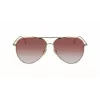 Victoria Beckham VB203S-712 Óculos de sol de mulher Armação dourada Lentes degradê castanhas 62 mm