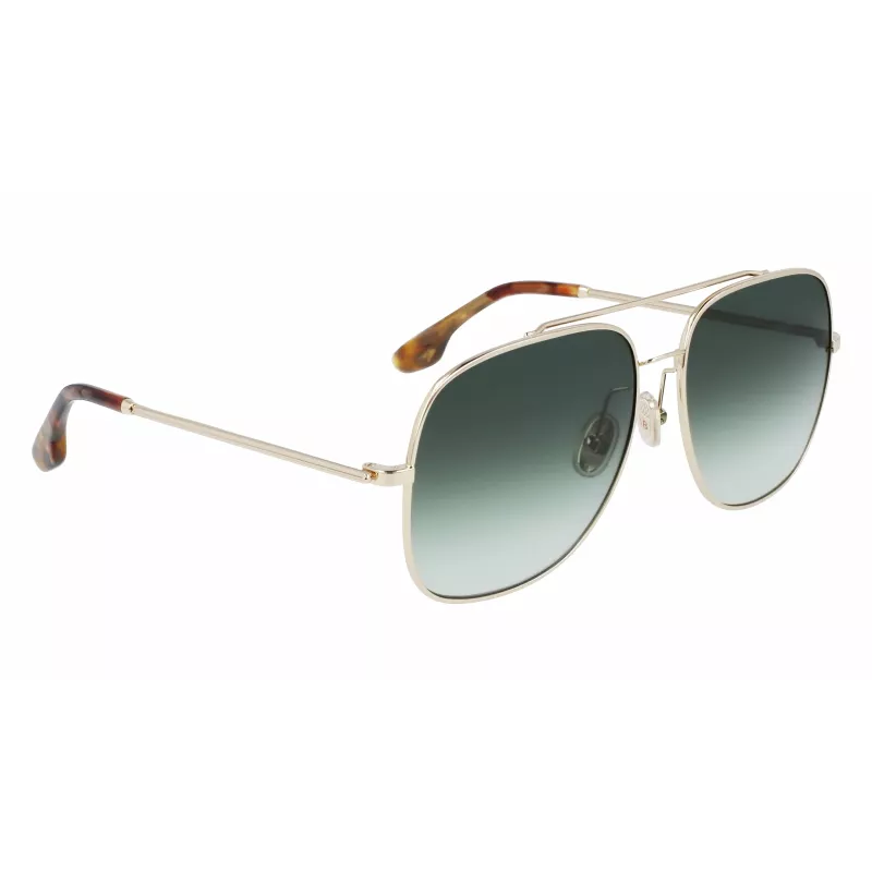 Victoria Beckham VB215S-700 Óculos de sol para mulher - Armação dourada, lentes castanhas degradê, 59 mm