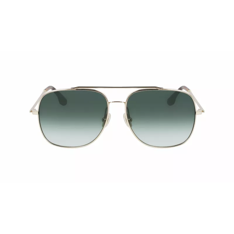 Victoria Beckham VB215S-700 Óculos de sol para mulher - Armação dourada, lentes castanhas degradê, 59 mm