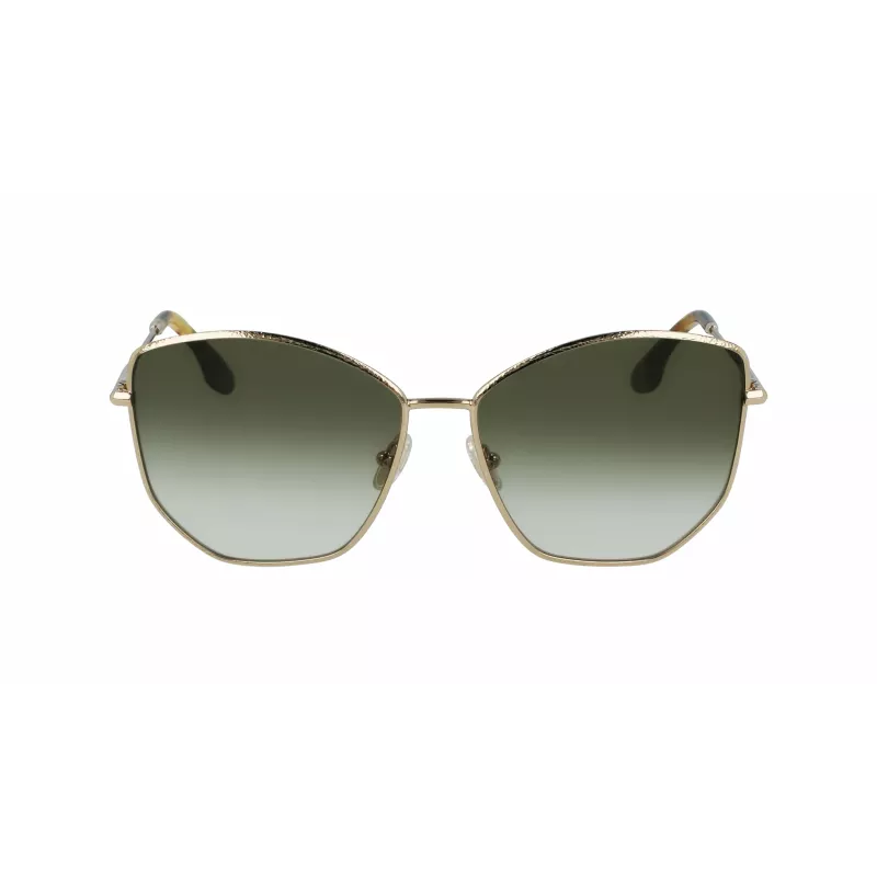Óculos de sol de mulher Victoria Beckham VB225S-700 ouro metal castanho degradê piloto
