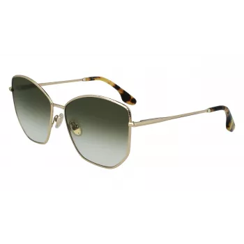 Óculos de sol de mulher Victoria Beckham VB225S-700 ouro metal castanho degradê piloto