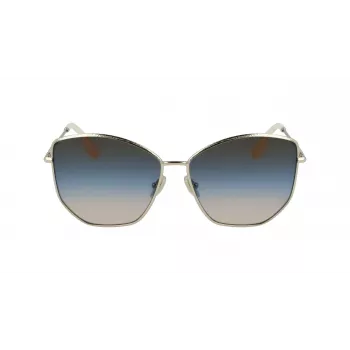 Óculos de sol de mulher Victoria Beckham VB225S-734 quadrados oversize - Armação de acetato havana com lentes degradê castanhas - 59 mm