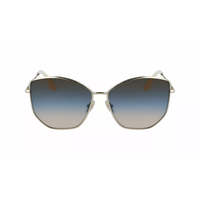 Óculos de sol de mulher Victoria Beckham VB225S-734 quadrados oversize - Armação de acetato havana com lentes degradê castanhas - 59 mm