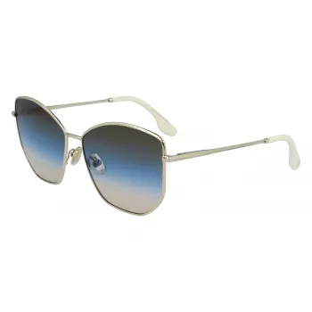 Óculos de sol de mulher Victoria Beckham VB225S-734 quadrados oversize - Armação de acetato havana com lentes degradê castanhas - 59 mm