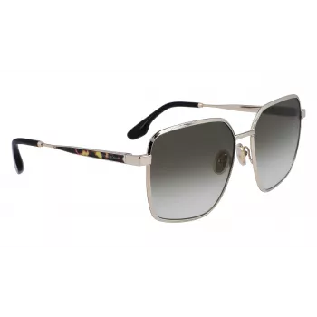 Victoria Beckham VB234S-700 óculos de sol de mulher quadrados oversize armação dourada lentes castanhas 59mm