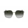 Victoria Beckham VB234S-700 óculos de sol de mulher quadrados oversize armação dourada lentes castanhas 59mm