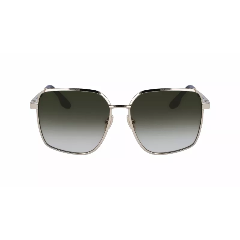 Victoria Beckham VB234S-700 óculos de sol de mulher quadrados oversize armação dourada lentes castanhas 59mm