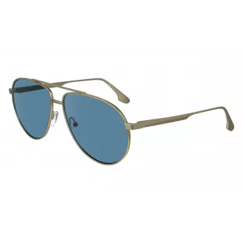 Óculos de sol Victoria Beckham VB242S6114720 para mulher formato quadrado castanho armação dourada lentes castanhas degradê 61/14/140 mm