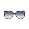 Victoria Beckham VB610SCB-212 óculos de sol de mulher Havana acetato armação borboleta lentes castanho degradê 59mm