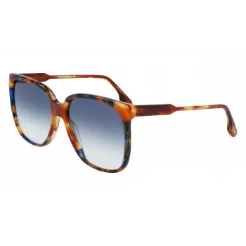 Victoria Beckham VB610SCB-212 óculos de sol de mulher Havana acetato armação borboleta lentes castanho degradê 59mm