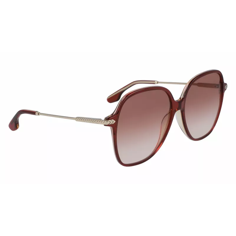 Óculos de sol de mulher Victoria Beckham VB613S-607 em forma de olho de gato - Havana/marrom degradê 59 mm