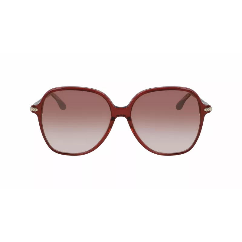 Óculos de sol de mulher Victoria Beckham VB613S-607 em forma de olho de gato - Havana/marrom degradê 59 mm