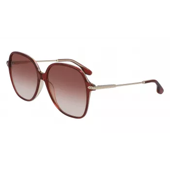Óculos de sol de mulher Victoria Beckham VB613S-607 em forma de olho de gato - Havana/marrom degradê 59 mm